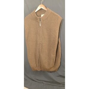 Scandia Woods Mens Zip Up Sweater Vest, Size Xl Brown